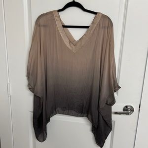 Sofia Italy OS Silk Ombre Batwing Blouse